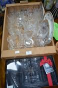Cut Glass Crystal Wine Glasses, plus Maison Glass Set