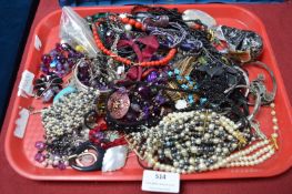 Tray Lot of Costume Jewellery