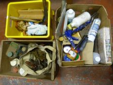 Three Boxes of Tools, Bird Food, Cleaning Products