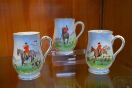 Three Royal Crown Derby Hunting Mugs