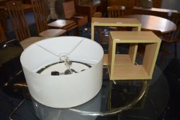 Pair of Wood Effect Shelves and a Lamp Shade