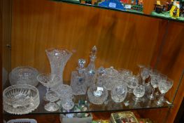 Cut Glass Decanters, Bowls, Wine Glasses, etc.