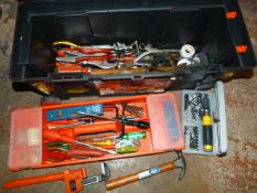 Toolbox and Tools Including Socket Sets, Pliers, S