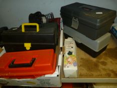 Five Small Plastic Toolboxes, Small Quantity of To