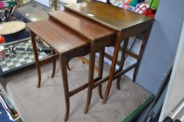 Nest of Three Inlaid Mahogany Tables