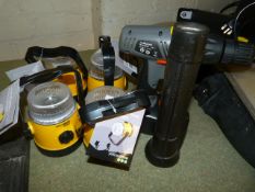 Cordless Drill, Torch and Four Krypton Focus Beam Lanterns