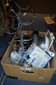 Stainless Steel Kitchenware, Wine Rack, Pans, Kettles, etc.