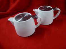 *white teapots x 6