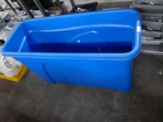 *narrow blue glass bin