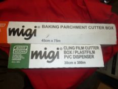 *baking parchment and cling film in cutter box