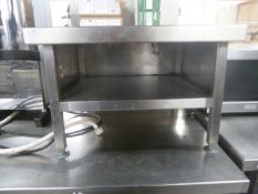 *S/S countertop shelf with up stand and under shelf 600w x 650d x 440h