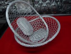 *selection of 9 silver wicker baskets