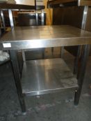 *S/S countertop shelf with under shelf 600w x 600d x 650h