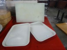 *chopping boards and plastic trays