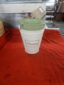 *sage and cream metal buckets