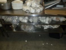 *S/S prep bench with up stand and 2 under shelves 1800w x 700d x 900h