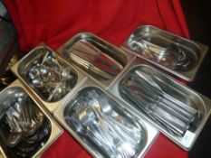 *gastronomes x 6 each with large quantity of cutlery - knives, folks, tea spoons, dessert spoons