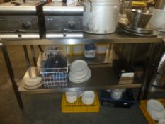 *S/S prep bench with up stand and under shelf 1500w x 610d x 900h