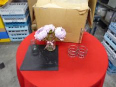 *glass jars/flowers/slates/racks