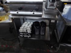 *S/S prep bench with up stand and under shelf 900w x 700d x 900h