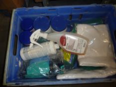 *box of assorted cleaning products