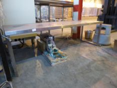 *S/S over shelf for prep bench 1600w x 500d x 500h