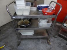 *S/S 3 tier trolley 900w x 500d x 960h