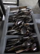 *grey cutlery tray with cutlery assortment