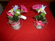 *decorative glass jars with artificial flowers x approx. 13