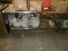 *S/S prep bench with up stand and under shelf 1800w x 650d x 900h