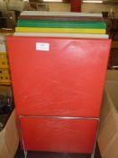 *S/S stand with selection of chopping boards x 9