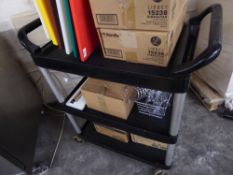 *black hostess 3 tier trolley 840w x 460d x 1000h