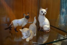 Three Cats by Kingston Pottery, etc.