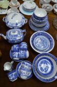 Blue & White Dinner Sets by Wedgwood etc. ~46 Piec