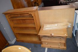 Four Height Pine Bookshelf plus TV Stand and Two B