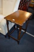 1930's Oak Side Table with Barley Twist Legs