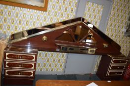 1970's Mirrored Back Bedhead with Illumination, Micro Cassette Radio plus Two Bedside Cabinets