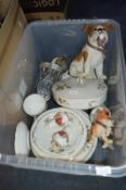 Part Dinner Set Plus Pottery Boxer Dogs, etc.