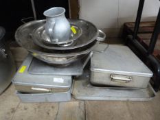 Stainless Steel Colanders, Jug, Grundy Tins, baking Trays, etc.