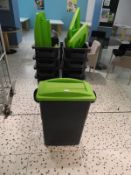 *Nine Waste Bins with Flip Top Lids