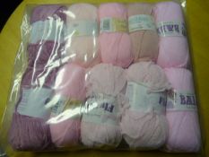Ten Rolls of Pink Wool