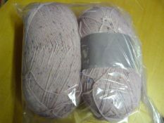 Two Large Rolls of Mixed Pink Wool