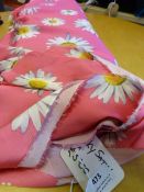 Roll of Silky Satin Pink Floral Print Fabric