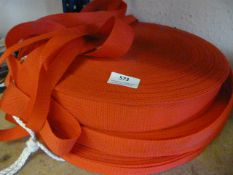 Three Large Rolls of Red Webbing