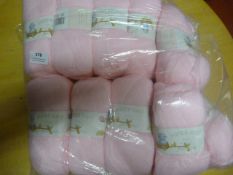 10 Balls of 4 Ply Pink Wool