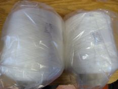 Two 500g Cones of 100% Acrylic White Thread