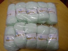10 Balls of 4 Ply Light Green Wool