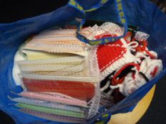 Bag of Various Fabrics and Premade Knitted Accesso