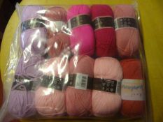 Ten Rolls of Pink/Red Wool