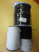 Three Rolls of Elastic Braid and a Roll of Cord